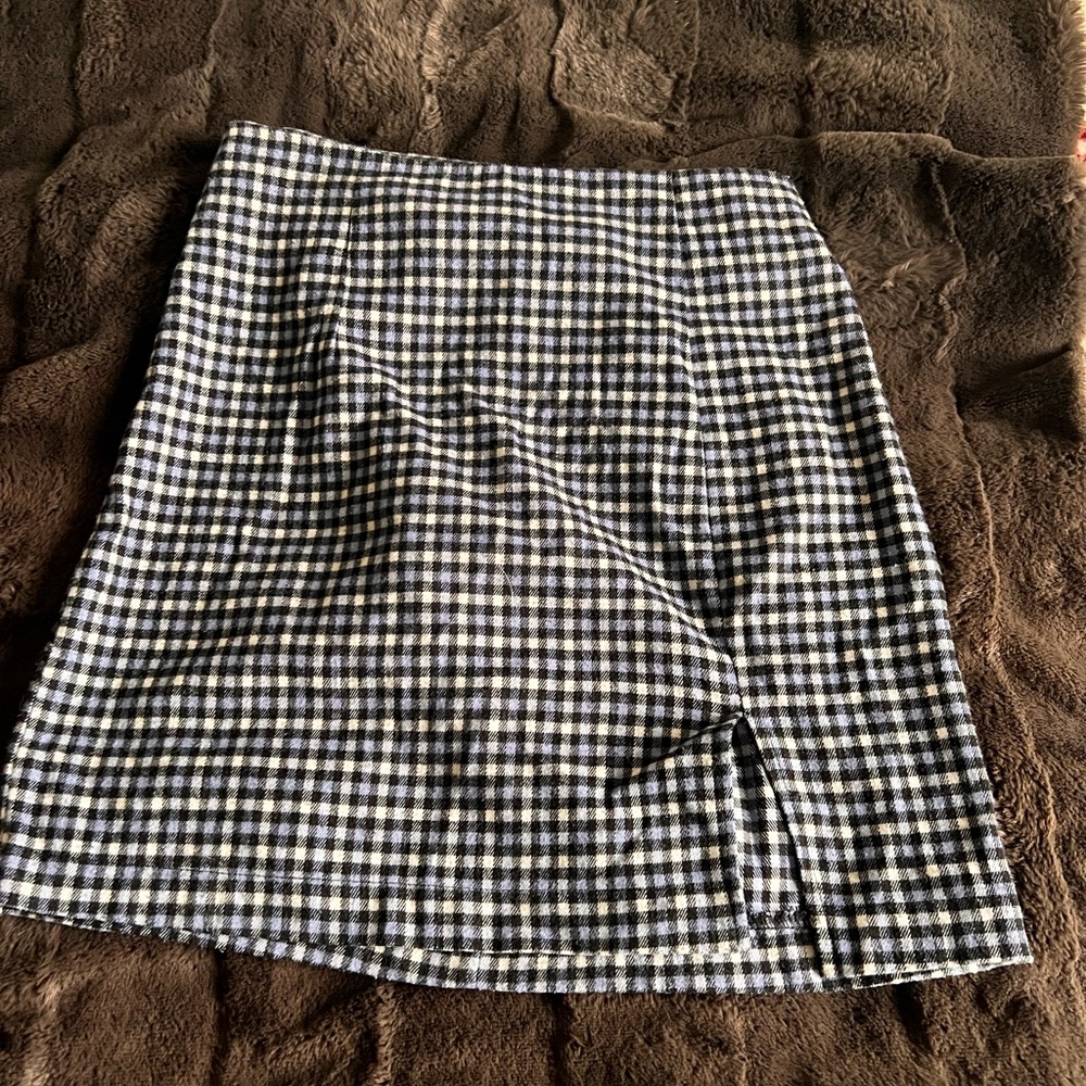 Plaid Blue, Black and White Skirt